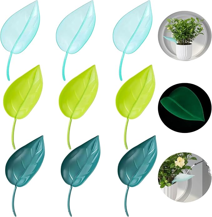 Watering Leaves for Plants,3 Color Leaf Plant Watering Devices,Creative Leaf Watering Device,Plant Pot Watering Funnel for Indoor and Outdoor Plants(9Pcs)