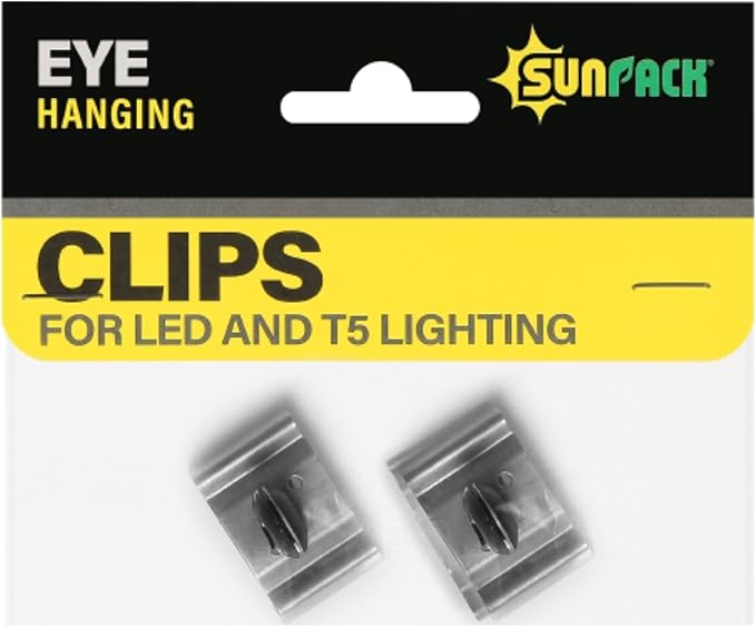 SUNPACK Eye Hanging Metal Clips, Silver, (2 Per Pack) - Made for Hanging LED or T5 Grow Lights, Use for Greenhouses or Indoor Gardening