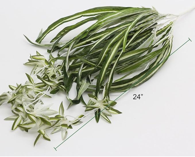 3 Packs Artificial Spider Plant, Silk Faux Chlorophytum Comosum Fake Spider Hanging Plant Decor for Outdoor Indoor Home Garden Office Decoration
