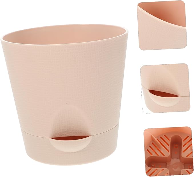 GANAZONO Self-Watering Planters Decorative Plant Pots Automatic Flower Pots for Set of 2