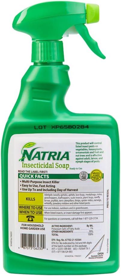 NATRIA Insecticidal Soap, Ready-to-Use Garden Bug Treatment, Insect Killer for Indoor and Outdoor Plants, 24 Ounce (Pack of 2)