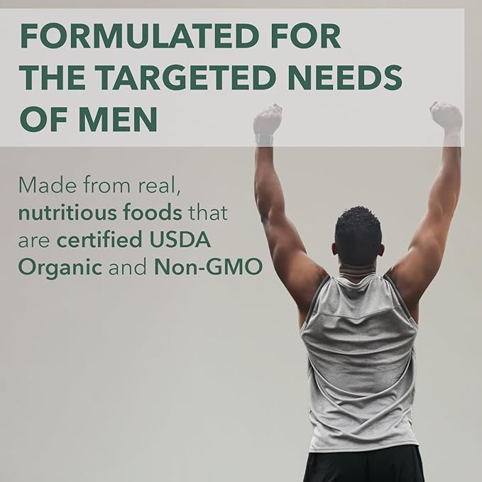 PlantFusion Organic Multivitamin for Men - One Daily Whole Food Blend Men's Multivitamin - Vegan, Non-GMO, Gluten Free & Dairy Free - 60 Tablets (2 Month Supply)