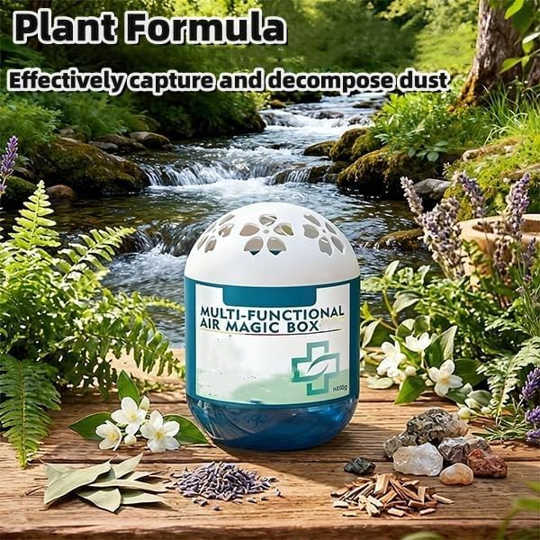 Indoor Air Purification Dust Removal Magic Box,Multi-Functional Air Magic Box,Automatic Dust Collection Air Box for Home,Plant Extract Formula,Use for Any Room（120g）