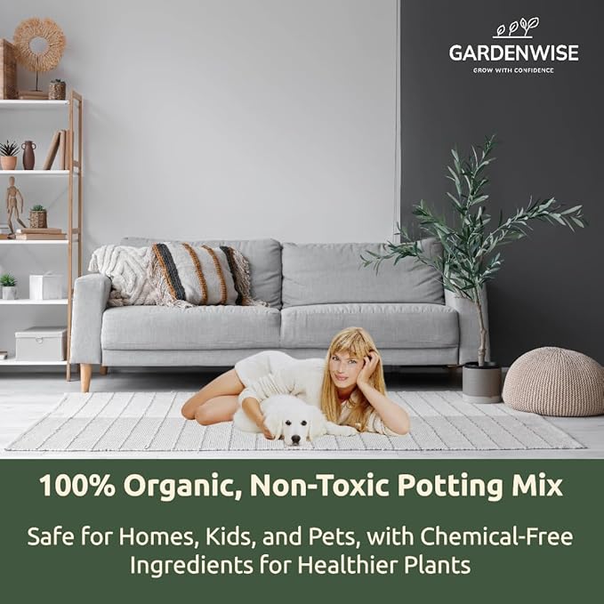 GARDENWISE Organic Olive Tree Potting Mix – Fast-Draining, Nutrient-Rich Soil for Indoor & Outdoor Olive Trees – Mediterranean Plant Care – Long-Lasting Formula (3 QUARTS)