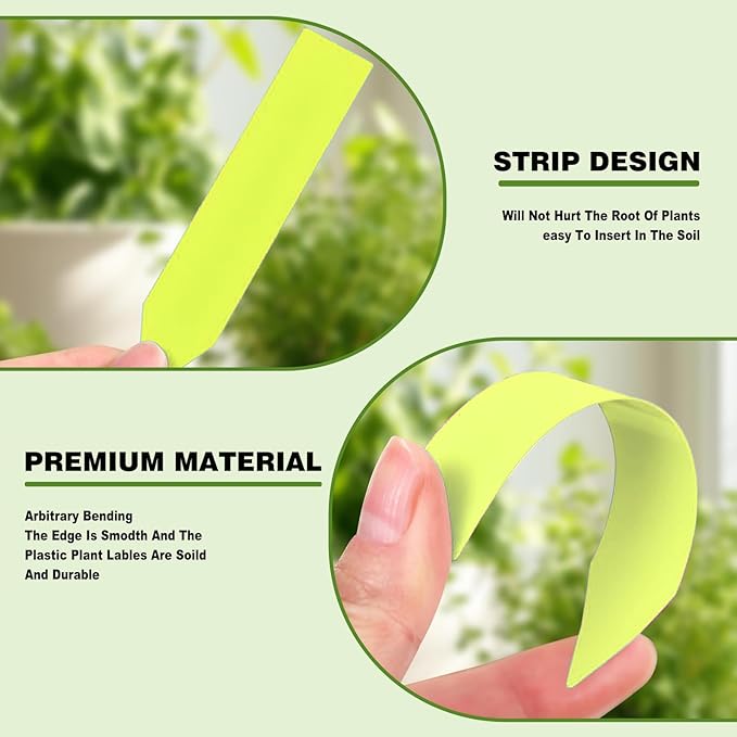 Plant Labels 200 Pcs Yuanling for Seeding Plastic Waterproof Plant Name Tags Garden Labels Marker Garden Pots Stakes for Outdoor Potted Plants Belt Permanent Marking Pen