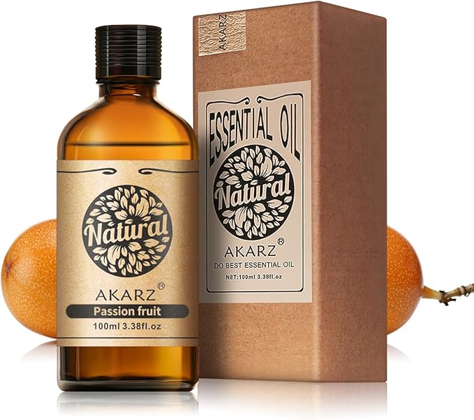 AKARZ 100ml Passion Fruit Essential Oil Natural Passion Fruit Oil Pure for Candle Making,DIY Skincare Products Massage,Home Spa Relaxation