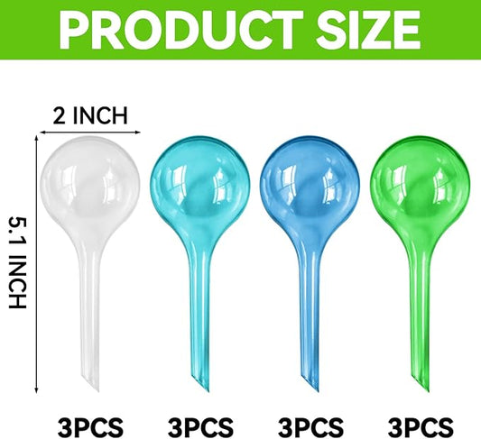 Plant Watering Globes, 12PCS Self Watering Globes, Plastic Self Watering Bulbs, Plant Self Watering Devices, Automatic Watering System for Potted Plants