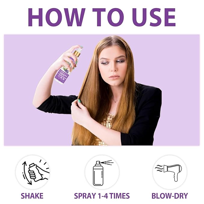 10 in 1 Heat Protectant Spray for Hair Protectant Product- Lavender Hair Heat Protectant Treatment - Repair 450°F Thermal Protector- Nourishing Formula Heat Protection Spray for Damage & Tame Frizz