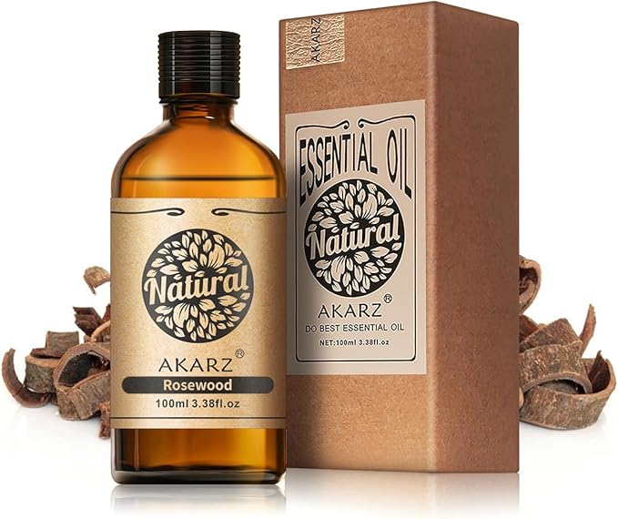AKARZ 100ml Rosewood Essential Oil Natural Rosewood Oil Pure for Candle Making,DIY Skincare Products Massage,Home Spa Relaxation