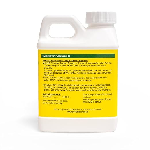 SUPERthrive Neem Oil Fertilizer - Natural Leaf Care for Plants - 8 Fl Oz