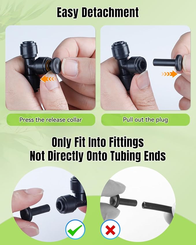 Pawfly 30 Pcs 1/4" Push-to-Connect Elbow Quick Connect Fittings, 90 Degree Drip Irrigation Elbow Connectors, Plastic Union Elbow Parts for 1/4 Inch Drip Irrigation Tubing, Garden Watering System