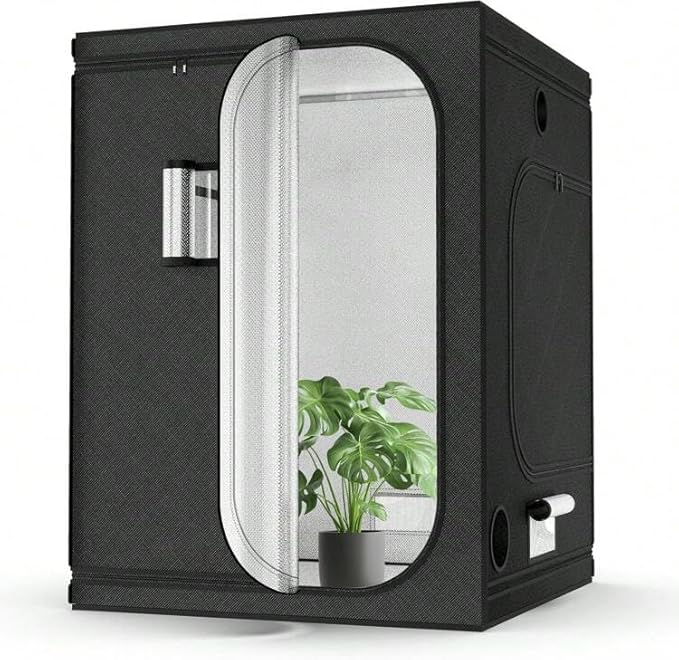 48"x48"x72" Grow Tent 4x4 – Indoor Hydroponic Grow Tent with Reflective Mylar, Heavy Duty Metal Frame, Observation Window & Ventilation Ports for Plant Growing