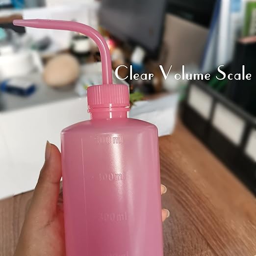 Valchoose Professional 500ml Safety Squeeze Bottle 16.9oz (Pink), LDPE No Spill, Plastic Wash Bottle (1Pack)