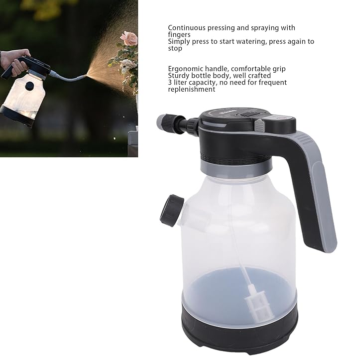MAVIS LAVEN Electric Plant Spray Bottle, Rechargeable 3L Garden Sprayer with 360° Rotating Nozzle 2 Spray Modes for Plants Pet Cooling Humidifying