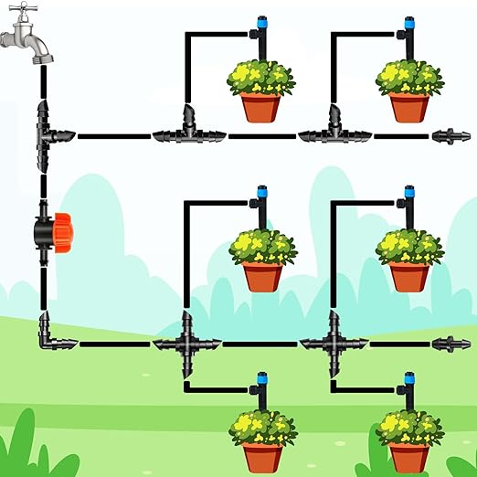 30 Pack 1/4" Drip Irrigation Shut Off Valves, Drip Line Shut Off Switch Valve for 1/4 Inch Drip Irrigation Tubing Water Flow Control In-Line Valve for Garden Drip Systems