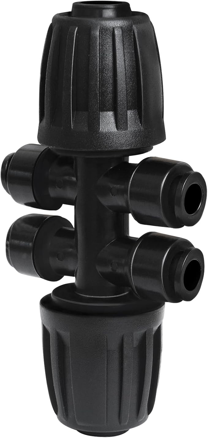 6 Pack 1/2 Inch To 1/4 Drip Irrigation Fittings - Drip Line Irrigation 1/2'' to 1/4'' Barbed Tee Adapter Push-to-Fit Reducer 3 Way Connectors for Drip Irrigation System