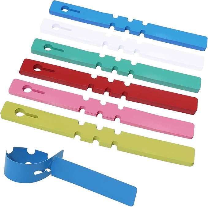Murtenze 180Pcs Plastic Plant Labels, Wrap Around Tree Tags Waterproof Markers, Adjustable Nursery Labels for Plants, Garden, Outdoor (6 Colors)