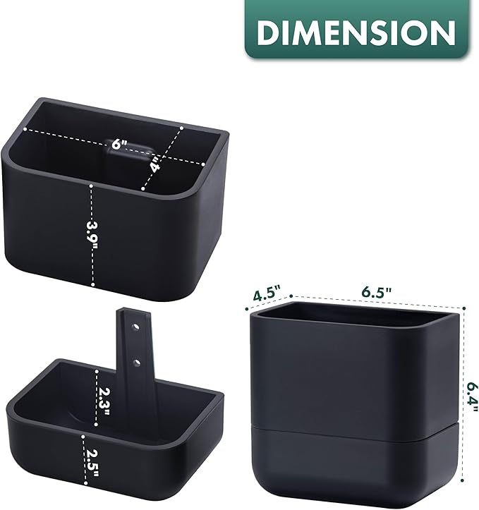 Phoenix Vine 6.5 Inch Wall Mounted Self-Watering Planter Pot for Indoor Houseplants and Herbs | Hanging Planter for Window Sills, Bathroom Walls, Home & Office Décor, Black, Set of 2, 01-C-E-2