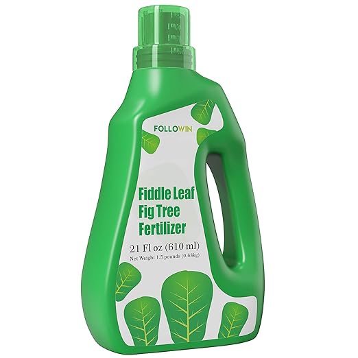 FOLLOWIN Fiddle Leaf Fig Fertilizer & Plant Food for Ficus Lyrata - Concentrated Liquid, 3-1-2 NPK, Urea Free, 7 Chelated Micronutrients for Larger Leaves, Stronger Roots & New Growth, 21 fl oz