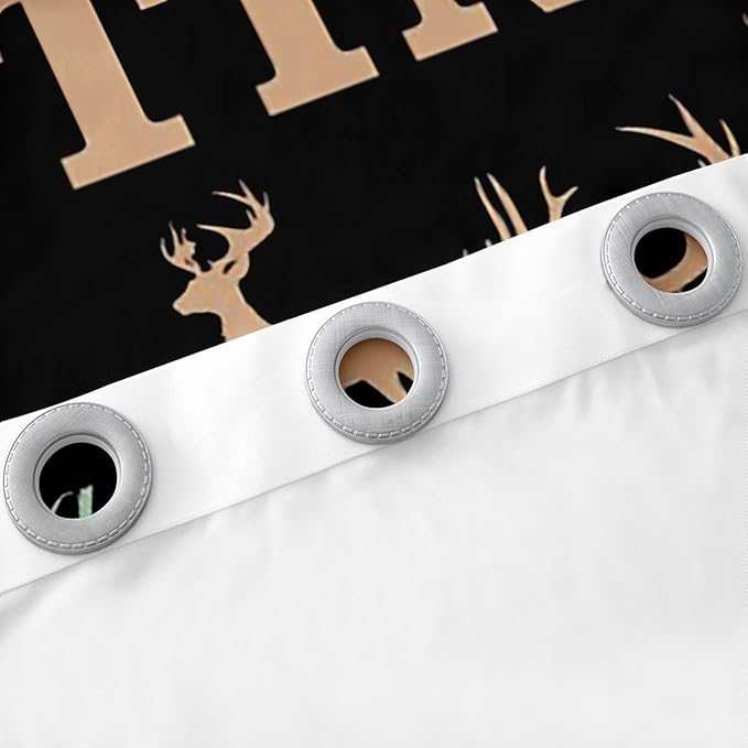 Feelyou Big Pike Fish Window Drapes Deer Curtains for Kids Teens Boys Fish and Hunt Blackout Curtain Antlers Fishing Rod Window Treatments 42W X 84L,2 Panels