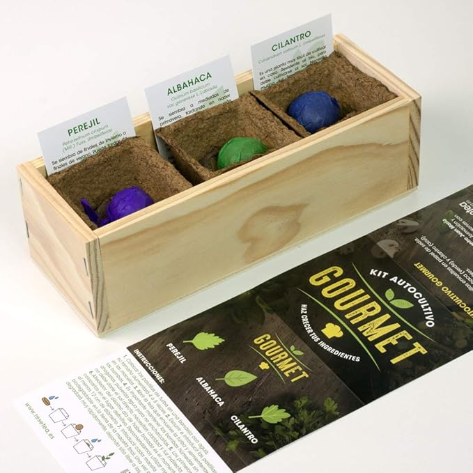 Self-assembly kit, gourmet, parsley, basil and coriander