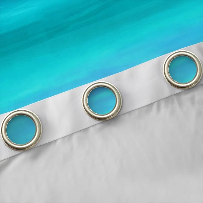 Feelyou Navy Blue Ocean Curtains Bedroom Living Room Abstract Turquoise Teal Ombre Blackout Curtain Boys Tropical Beach Darkening Drapes Window Treatments (2 Panels, 52 x 90 Inch)