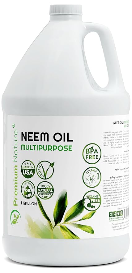 Premium Nature Organic Neem Oil for Skin and Hair Need Oil 100% Pure Cold Pressed for Essential Oil Mixing Neem Oils for Plants Neem Cake Massage Oil Neems Spray for Indoor Plants 1 Gallon
