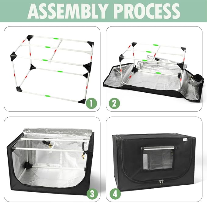 Small Grow Tent for Seedlings Cloning Plants Enclosure for Resin 3D Printer Size: 19.6"x19.6"x31.5"