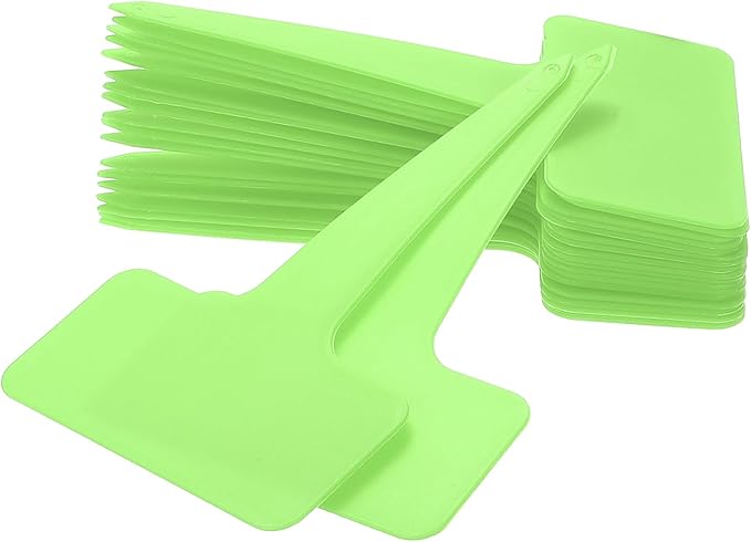 uxcell 100Pcs 4 Inch Plant Labels Large T-Style Garden Marker Plant Tags Garden Labels for Flower Beds,Pots Vegetables Light Green