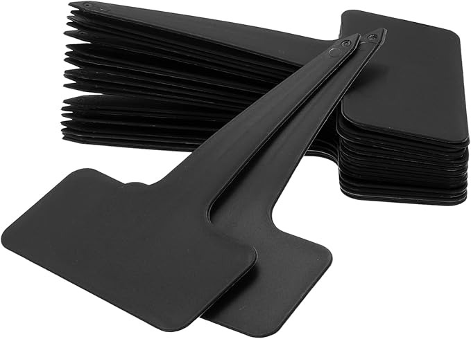 uxcell 100Pcs 4 Inch Plant Labels Large T-Style Garden Marker Plant Tags Garden Labels for Flower Beds,Pots Vegetables Black