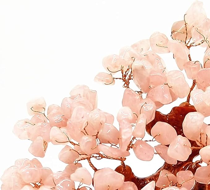 Colorsheng 7 Inch Quartz Crystal Money Tree Bonsai Feng Shui Gem Decoration for Wealth and Luck (Pink)