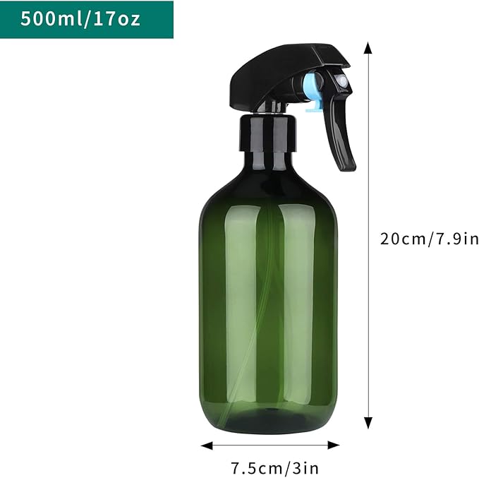 driew Plant Mister Spray Bottle, Plant Mister Water Spray Bottle for Plants Misting Bottle Water Fine Mist, Cleaning Solutions, Gardening, Indoor, Outdoor (Green - 17oz)