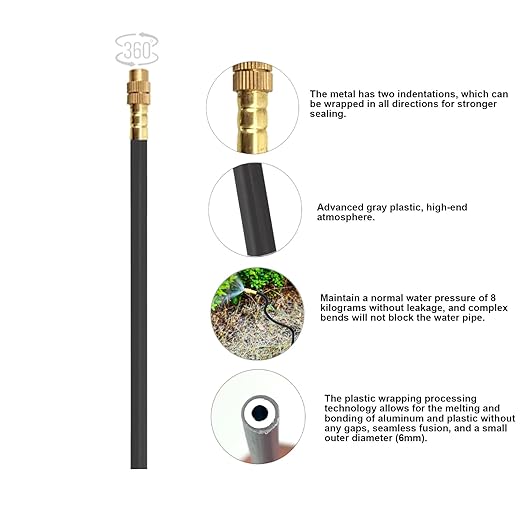 New drip Irrigation kit, Automatic Garden Watering System, Quick Connector and 360-degree Bending Dropper atomizing Copper Nozzle, Garden Plant Lawn Courtyard Watering System. (82FT)