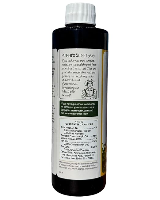 Farmer's Secret Citrus Tree Booster Fertilizer - Super Concentrated - Formulated for All Citrus Trees Including All Types of Lemons, Limes, and Oranges - Outdoor and Indoor/Container Trees (8oz)