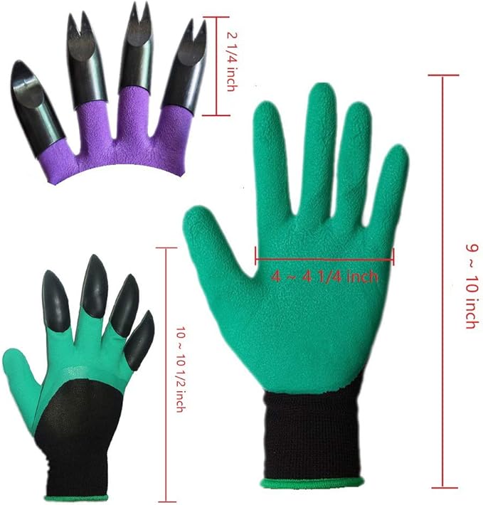 DCCPAA Garden Gloves with Claws,Claw Gardening Gloves for Digging,Planting, Weeding, Seeding-Waterproof for Men and Women
