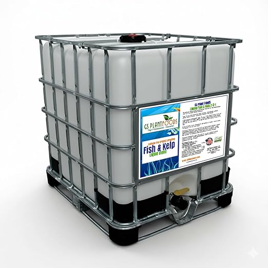 GS Plant Foods Liquid Fish & Kelp Fertilizer (275 Gallons) – Organic Material Review Institute Listed Natural Plant Food for Home Gardens, and Vegetables