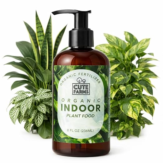 Organic Liquid Plant Food for Houseplants & Outdoor Pot Plants - All-Purpose Fertilizer (8 oz) Cute Farms
