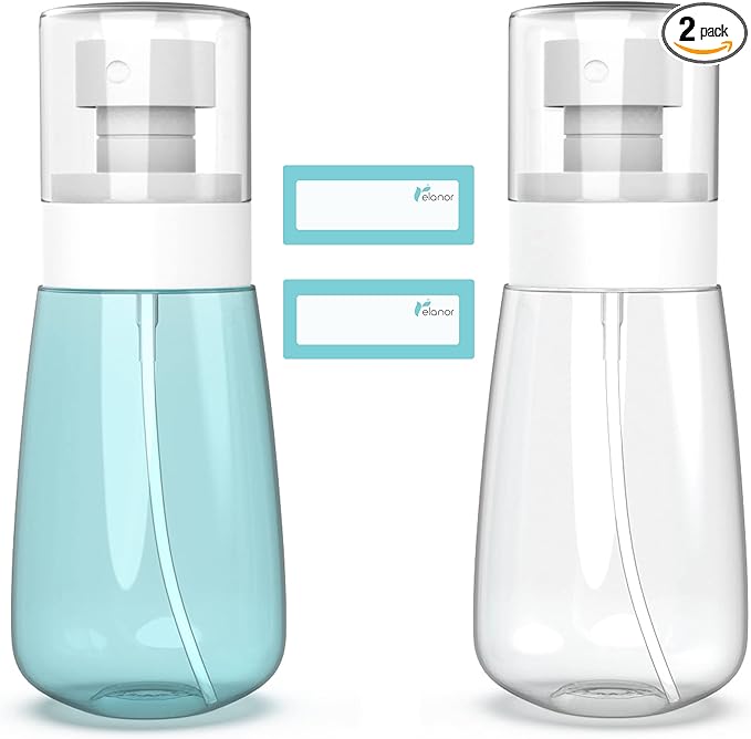 RELANOR Pack 2 Small Spray Bottle Travel Size 3.39oz/100ml - Fine Mist Mini Empty Spray Bottles - Leak Proof - for Toners, Face & Hair Mist