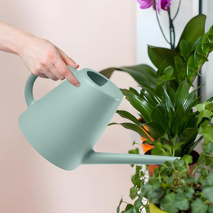 ZXJ Plant Watering Cans for Indoor and Outdoor Home Garden Plants - with Long Spout - Light Green - 1/2 Gallon