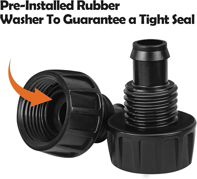 Hose To 1/2 Inch Irrigation Tubing Adapter, 3 Pack Faucet Garden Hose Adapter 3/4" To 1/2" Drip Tube 3/4 Inch FHT To 1/2 Inch Drip Adapter Fittings for Garden Irrigation System