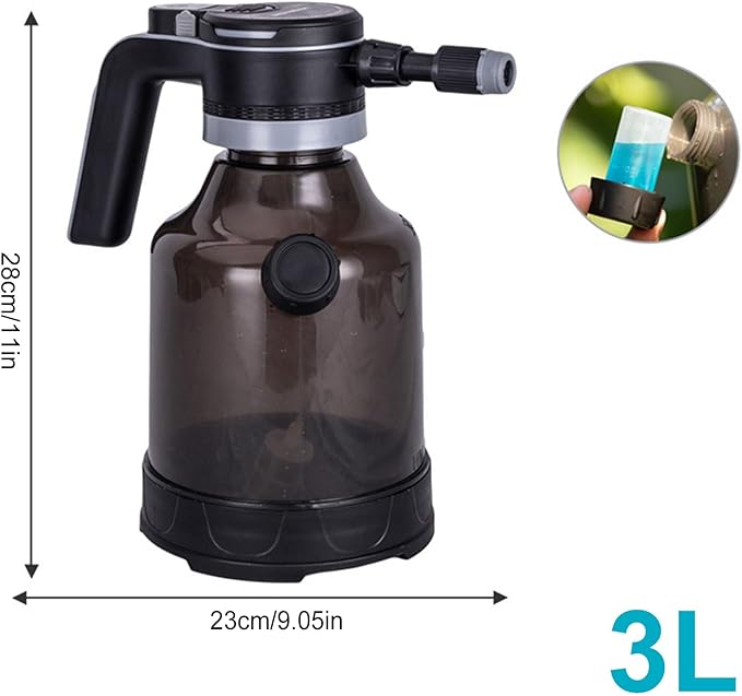 Water Spray Bottle for Plants - 3l Electric Spray Bottle Cordless, Water Mister with Adjustable Nozzles | for Home Lawn Outdoor Patio Driveway Plant Watering Garden