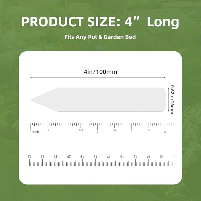 Cleangor 600Pcs Plant Labels with Marker Pen, 4" Plant Tags for Garden Waterproof, Reusable Plastic Plant Markers Garden Labels for Seedlings, Vegetables, Flowers, Gardening Organization Kit
