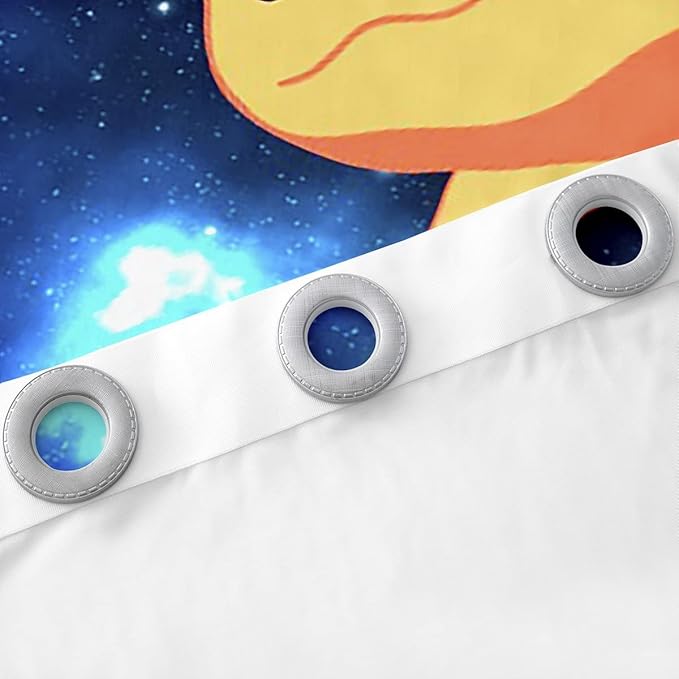 Feelyou Cute Axolotl Window Drapes Galaxy Axolotl Curtains for Kids Boys Girls Universe Outer Space Blackout Curtain Coastal Axolotl Window Treatments 38W X 54L，2 Panels