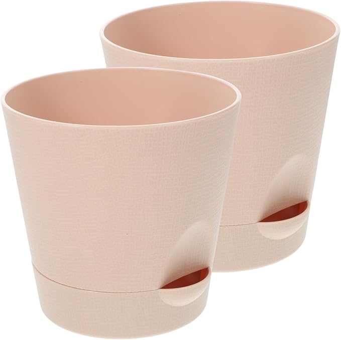 GANAZONO Self-Watering Planters Decorative Plant Pots Automatic Flower Pots for Set of 2