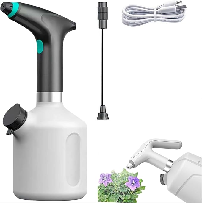 Electric Spray Bottle Plant Mister for Indoor Outdoor Plants,Automatic Watering Can Rechargeable USB Sprayer with Adjustable Spout,Watering Tools for Gardening Fertilizing