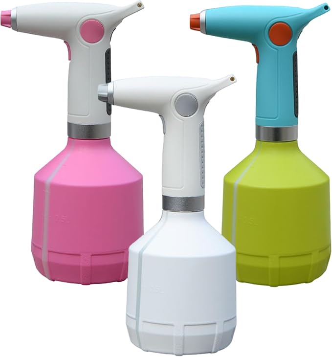 Electric Sprayer, 1000ml Electric Spray Bottle with Adjustable Nozzle, Waterproof Water Sprayer, Rechargeable Plant Mister for Garden Indoor Outdoor, White