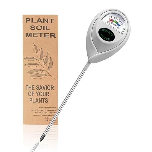 White Soil Moisture Meter, Soil Moisture Monitor for Plants, Soil Hygrometer Moisture Sensor, Plant Water Meter with Guidance for Indoor & Outdoor, Garden, Farm, Lawn Plant Care