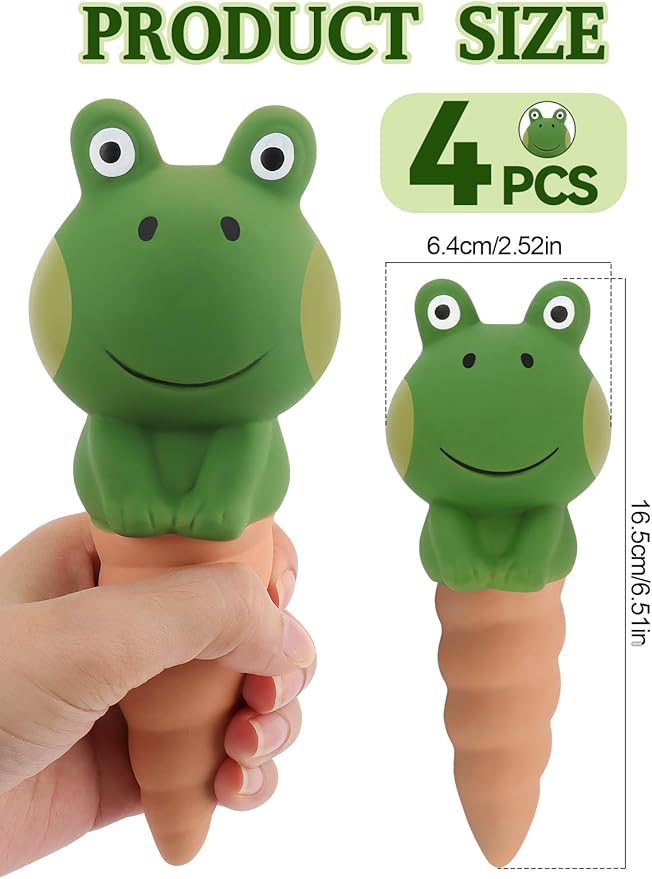 4Pcs Plant Watering Globes, Kalolary Frog Shape Self Watering Spikes Terracotta Drip Water Stakes Irrigation Watering Bulbs for Pot, Indoor, Outdoor, Vacation （Frog A）