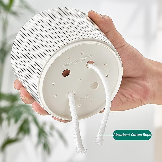 3 Pack 4.3+5.5+6.3 Inch Self Watering Pots Set, Self Watering Planter with Reservoir and Wick Rope for Indoor/Outdoor Plants, Modern Houseplants Pots for African Violets,Cactus,Succulents