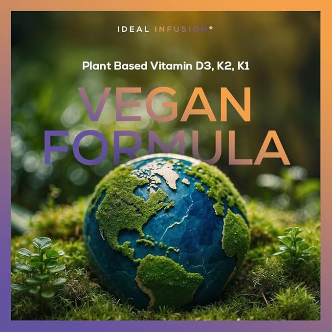 Vegan Vitamin D3 10,000iu with K1 K2: Natural Plant Based D3 - Burp-Free Patented Coconut MCT Powder for Improved Absorption - Immune Support & Bone Structure (90 Servings) Wildcrafted D3 Lichen